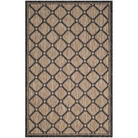 Safavieh Courtyard Power Loomed Rectangle Rug, Natural - Black, 2 X 3 Ft. 7 In. CY8471-37312-2